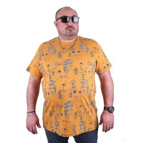 Moc Grande 23151 Büyük Beden Basic Hardal Erkek T-shirt