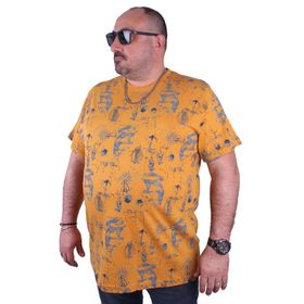 Moc Grande 23151 Büyük Beden Basic Hardal Erkek T-shirt