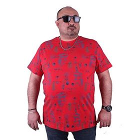 Moc Grande 23151 Büyük Beden Basic Kırmızı Erkek T-shirt