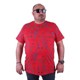 Moc Grande 23151 Büyük Beden Basic Kırmızı Erkek T-shirt