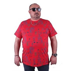 Moc Grande 23151 Büyük Beden Basic Kırmızı Erkek T-shirt
