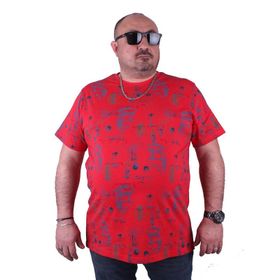 Moc Grande 23151 Büyük Beden Basic Kırmızı Erkek T-shirt