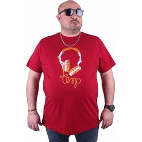 Moc Grande 23172 Headphone Büyük Beden Bordo Erkek T-shirt