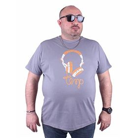 Moc Grande 23172 Headphone Büyük Beden Gri Erkek T-shirt