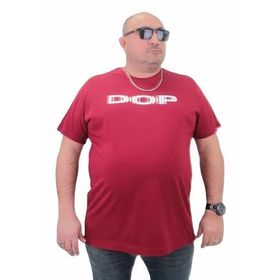 Moc Grande 23176 Büyük Beden Basic Bordo Erkek T-shirt