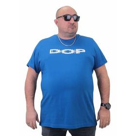 Moc Grande 23176 Büyük Beden Basic Saks Erkek T-shirt