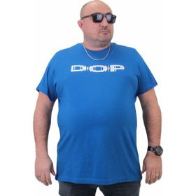 Moc Grande 23176 Büyük Beden Basic Saks Erkek T-shirt