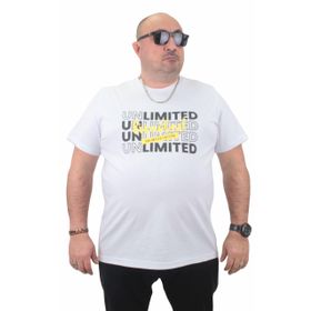 Moc Grande 23177 Büyük Beden Basic Beyaz Erkek T-shirt