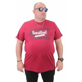 Moc Grande 23177 Büyük Beden Basic Bordo Erkek T-shirt
