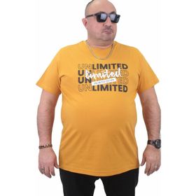 Moc Grande 23177 Büyük Beden Basic Hardal Erkek T-shirt