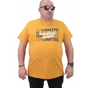 Moc Grande 23177 Büyük Beden Basic Hardal Erkek T-shirt