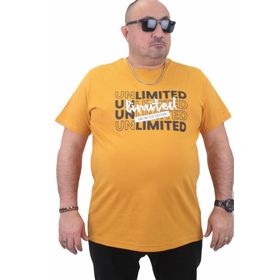 Moc Grande 23177 Büyük Beden Basic Hardal Erkek T-shirt
