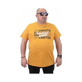 Moc Grande 23177 Büyük Beden Basic Hardal Erkek T-shirt