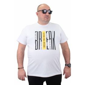 Moc Grande 23178 Büyük Beden Basic Beyaz Erkek T-shirt