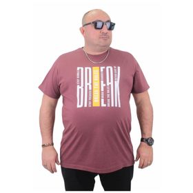 Moc Grande 23178 Büyük Beden Basic Eflatun Erkek T-shirt