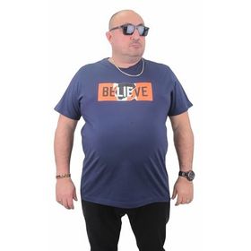 Moc Grande 23180 Büyük Beden Basic Marin Erkek T-shirt