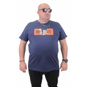 Moc Grande 23180 Büyük Beden Basic Marin Erkek T-shirt