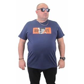 Moc Grande 23180 Büyük Beden Basic Marin Erkek T-shirt
