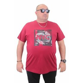 Moc Grande 23182 Büyük Beden Basic Bordo Erkek T-shirt