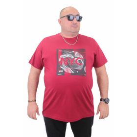 Moc Grande 23182 Büyük Beden Basic Bordo Erkek T-shirt