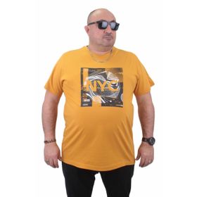 Moc Grande 23182 Büyük Beden Basic Hardal Erkek T-shirt