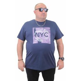 Moc Grande 23182 Büyük Beden Basic Marin Erkek T-shirt