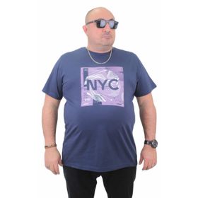 Moc Grande 23182 Büyük Beden Basic Marin Erkek T-shirt