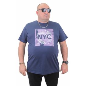Moc Grande 23182 Büyük Beden Basic Marin Erkek T-shirt