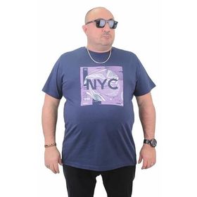 Moc Grande 23182 Büyük Beden Basic Marin Erkek T-shirt