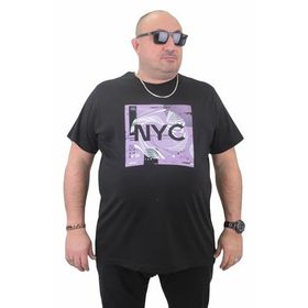 Moc Grande 23182 Büyük Beden Basic Siyah Erkek T-shirt
