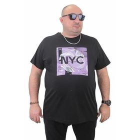 Moc Grande 23182 Büyük Beden Basic Siyah Erkek T-shirt