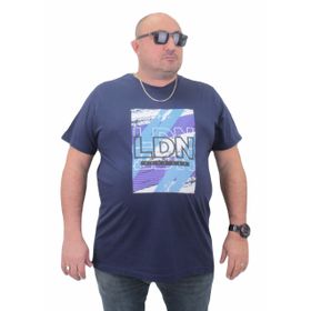 Moc Grande 23183 Büyük Beden Basic Marin Erkek T-shirt