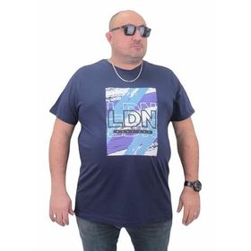 Moc Grande 23183 Büyük Beden Basic Marin Erkek T-shirt