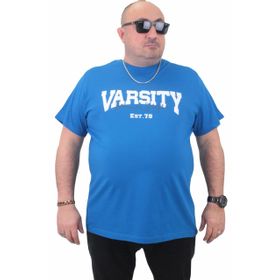 Moc Grande 23184 Varsity Saks Mavisi Erkek T-shirt