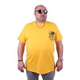 Moc Grande 23185 Büyük Beden Basic Sarı Erkek T-shirt
