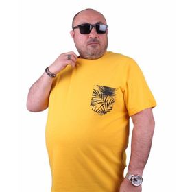 Moc Grande 23185 Büyük Beden Basic Sarı Erkek T-shirt
