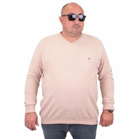 Moc Grande 23201 Bej Selanik V Yaka Erkek Sweatshirt