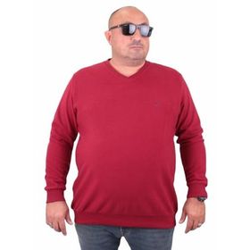 Moc Grande 23201 Bordo Selanik V Yaka Erkek Sweatshirt