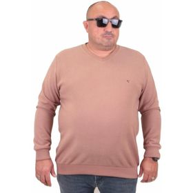 Moc Grande 23201 Sütlü Kahve Selanik V Yaka Erkek Sweatshirt