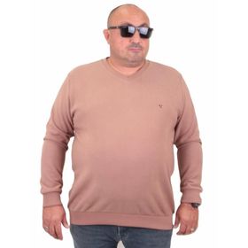 Moc Grande 23201 Sütlü Kahve Selanik V Yaka Erkek Sweatshirt
