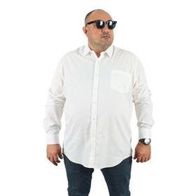 Moc Grande 23354 Beyaz Büyük Beden Punteado Erkek Gömlek