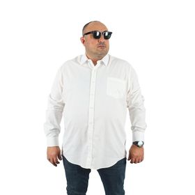 Moc Grande 23354 Beyaz Büyük Beden Punteado Erkek Gömlek
