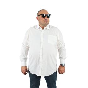 Moc Grande 23354 Beyaz Büyük Beden Punteado Erkek Gömlek