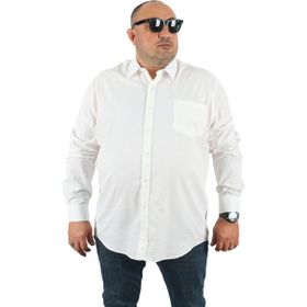 Moc Grande 23354 Beyaz Büyük Beden Punteado Erkek Gömlek