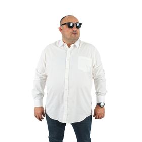 Moc Grande 23354 Beyaz Büyük Beden Punteado Erkek Gömlek
