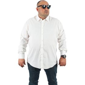 Moc Grande 23355 Beyaz Büyük Beden Punteado Erkek Gömlek