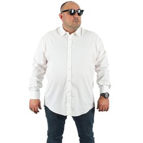 Moc Grande 23355 Beyaz Büyük Beden Punteado Erkek Gömlek