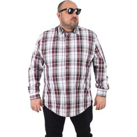 Moc Grande 23359 Beyaz Büyük Beden Ekoseli Erkek Gömlek