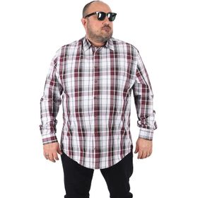 Moc Grande 23359 Beyaz Büyük Beden Ekoseli Erkek Gömlek
