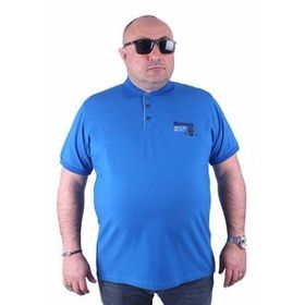 Moc Grande 23402 Büyük Beden Basic Saks Erkek T-shirt
